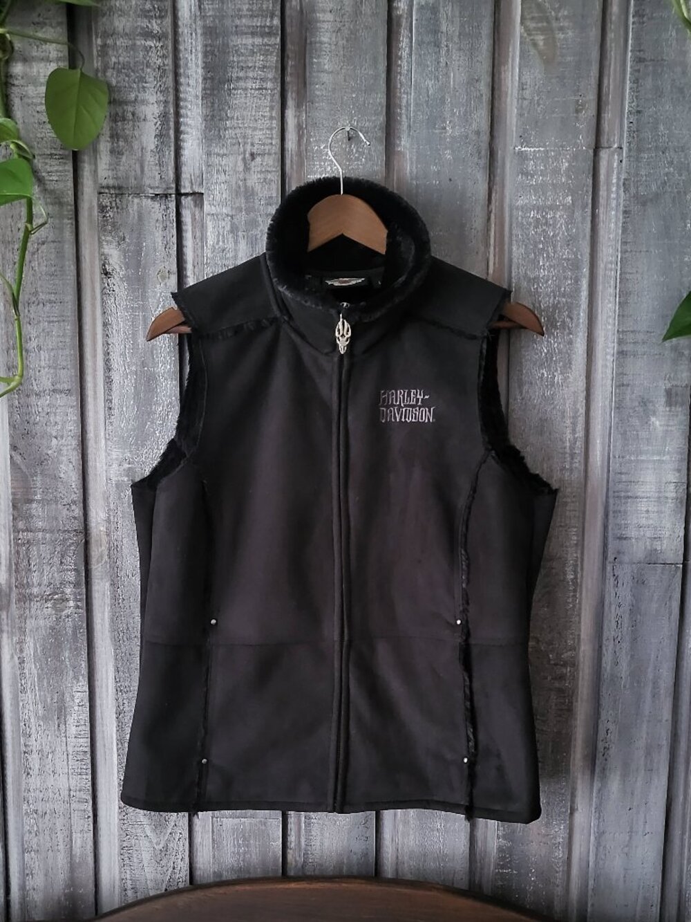 Harley-Davidson Vest Stargazer Women Black Size L Embroidered